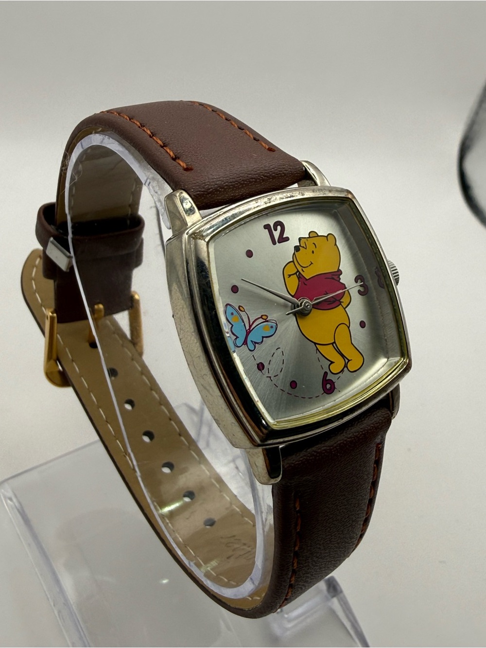 Winnie The Pooh and Butterfly Seiko Watch | Vintage Disney Brown Band (New Batt) - Picture 3 of 11